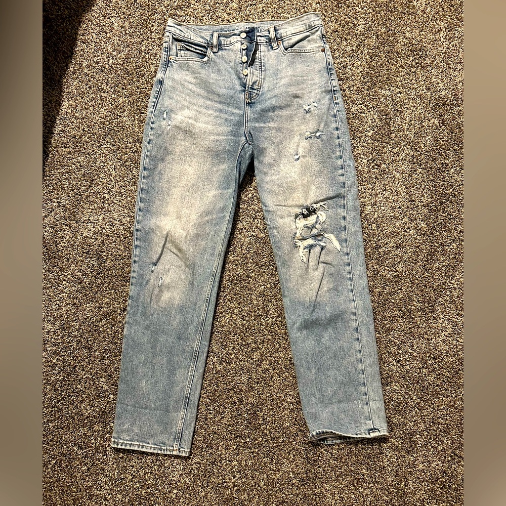 Old Navy Ski Hi Straight Distressed Jeans 10 Tall